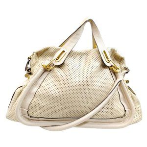 405315J Chloe Shoulder Bag Paraty Beige Leather